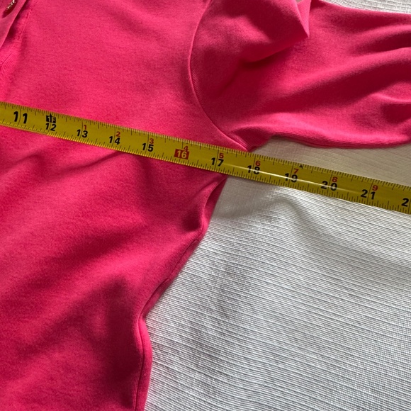 Tory Burch Fuchsia 3/4 Sleeve polo with front button size Small - Picture 9 of 10